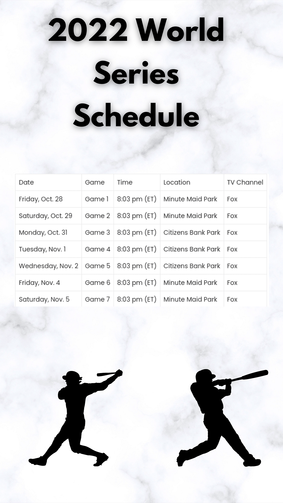 Schedule, key dates, and TV channel details