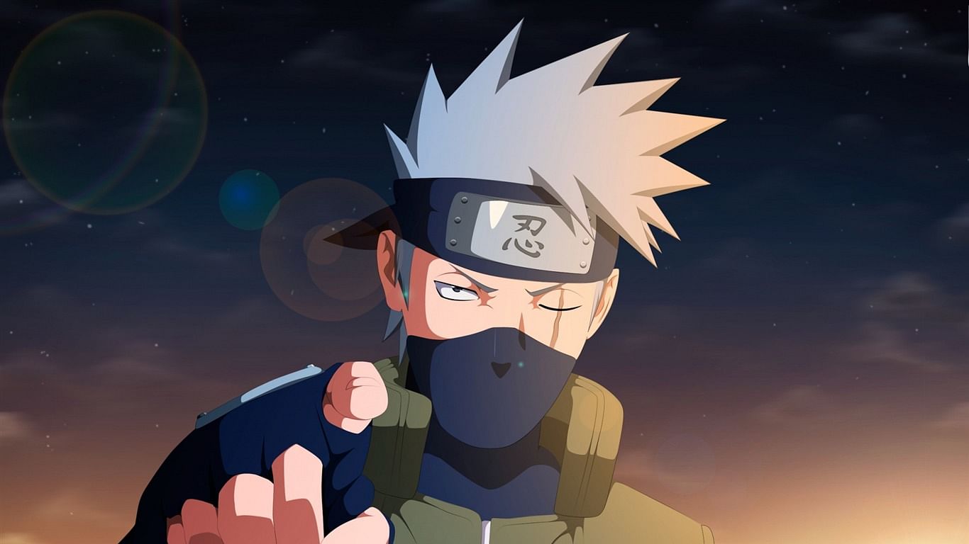 Kakashi, naruto, electric blue, HD phone wallpaper