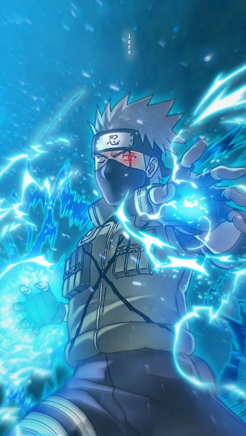 Kakashi Hatake with Purple Glowing Eyes Desktop Wallpaper 4K