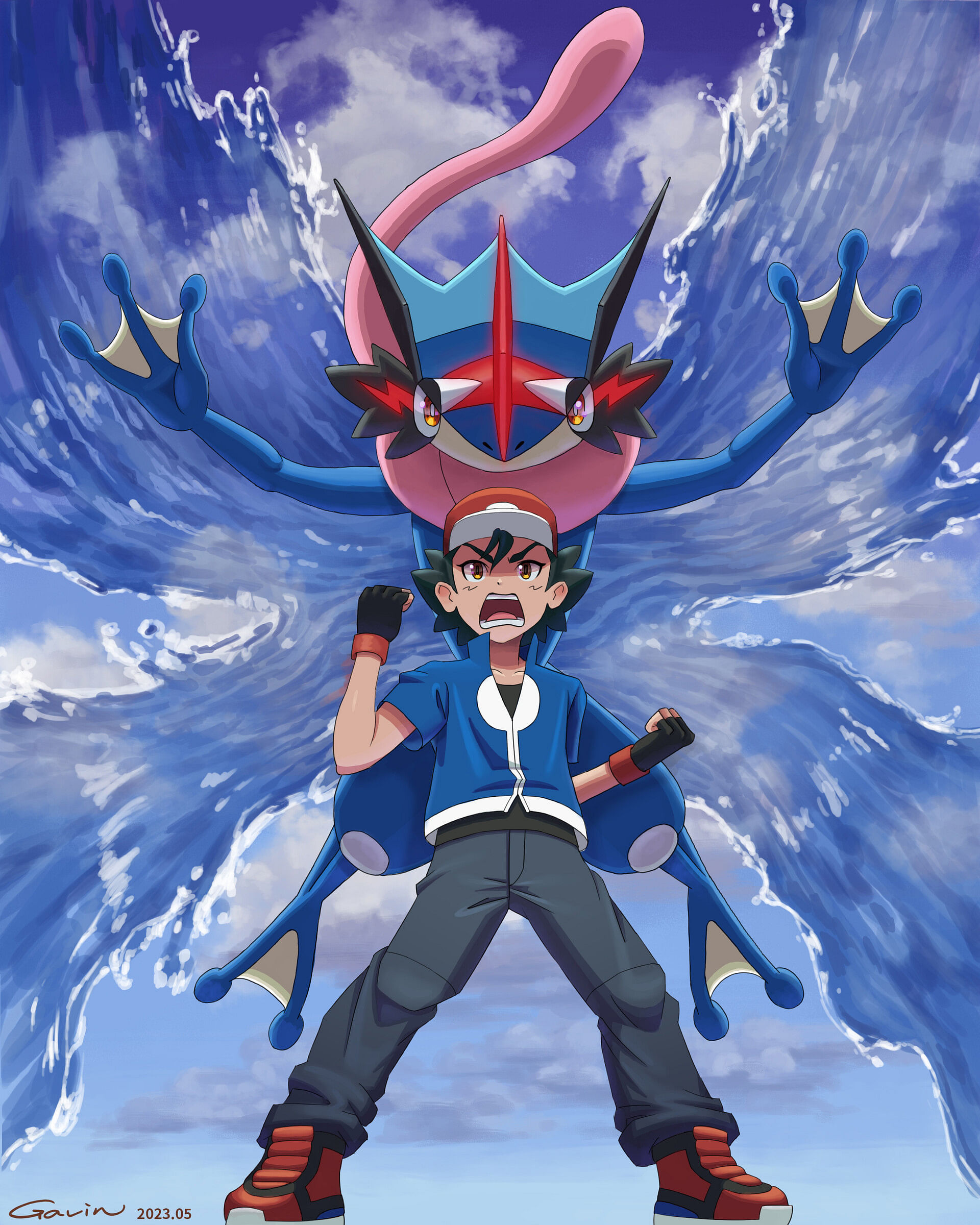 Download wallpaper Pokemon, Pokemon, Greninja, section kodomo in resolution  1366x768